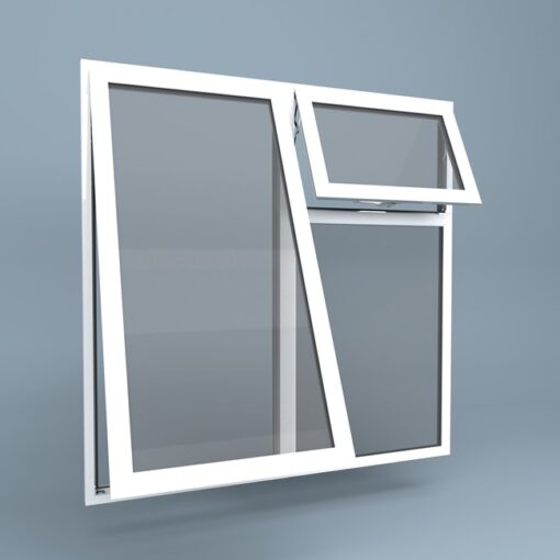uPVC Window - Top Hung Left - Vent Over Fixed Right