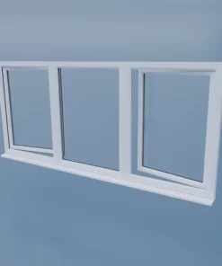 uPVC Tilt and Turn Window - Centre Fixed - Open Left/Right - Double Glazing
