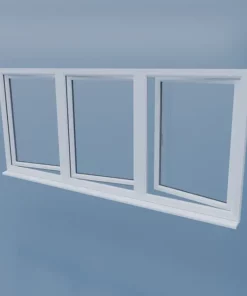uPVC Tilt and Turn Window - Centre Left Open - Side Open Left/Right - Double Glazing