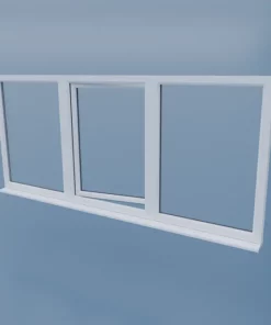 uPVC Tilt and Turn Window - Left Open Centre - Fixed Left/Right - Double Glazing