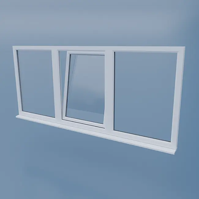 uPVC Tilt and Turn Window - Left Open Centre - Fixed Left/Right - Tilt - Double Glazing