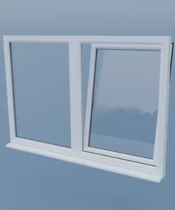 uPVC Tilt and Turn Window - Right Open - Fixed Left - Tilt - Double Glazing
