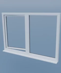 uPVC Tilt and Turn Window - Left Open - Fixed Right - Double Glazing