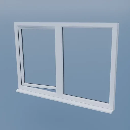 uPVC Tilt and Turn Window - Left Open - Fixed Right - DG