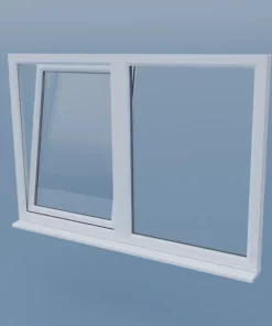 uPVC Tilt and Turn Window - Left Open - Fixed Right - Tilt - Double Glazing