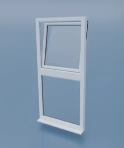 uPVC Tilt and Turn Window - Left Open Over Fixed - Tilt - Double Glazing