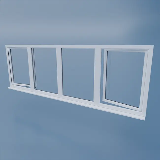 uPVC Tilt and Turn Window - Two Centre Fixed - Open Left/Right - Double Glazing