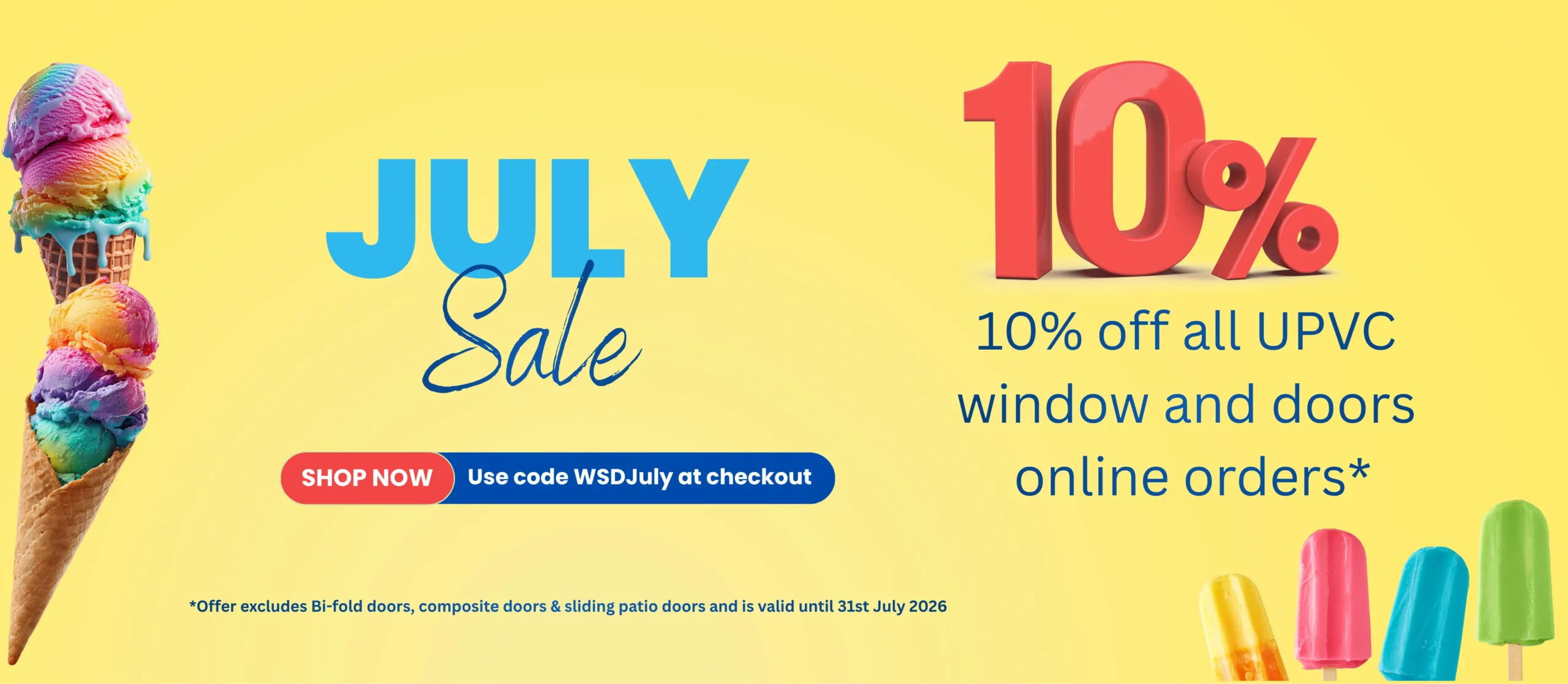 window supply direct WSDJULY 26 SALE desktop banner