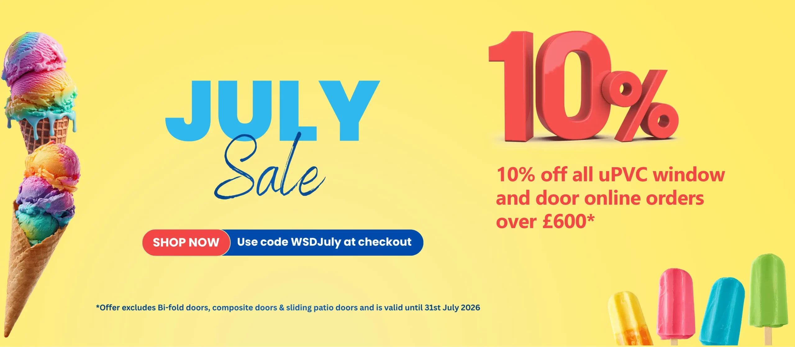 window supply direct WSDJULY 26 SALE desktop banner